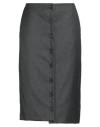 Thom Browne Woman Midi Skirt Charcoal Size 8 Wool In Gray