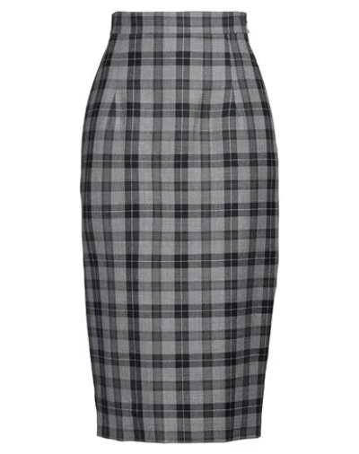 Thom Browne Woman Midi Skirt Grey Size 6 Wool