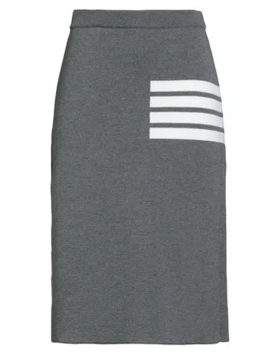 Thom Browne Woman Midi Skirt Grey Size 6 Wool, Polyamide In Gray