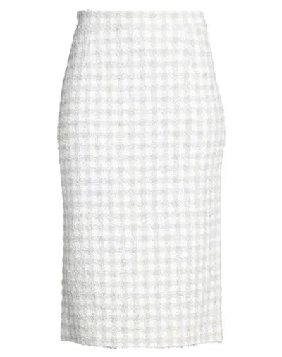 Thom Browne Woman Midi Skirt Light Grey Size 10 Cotton, Polyamide In Multi