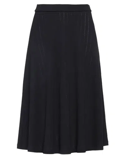 Thom Browne Woman Midi Skirt Midnight Blue Size 4 Cotton, Polyamide