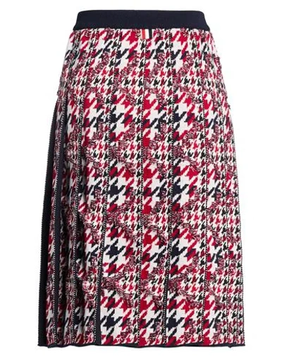 Thom Browne Woman Midi Skirt Midnight Blue Size 8 Cotton, Wool, Polyamide