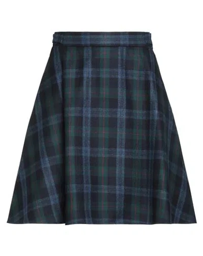Thom Browne Woman Midi Skirt Midnight Blue Size 8 Wool, Cashmere