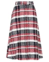Thom Browne Woman Midi Skirt Red Size 4 Polyester, Acrylic, Cotton, Textile Fibers, Virgin Wool In Red