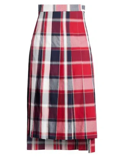 Thom Browne Woman Midi Skirt Red Size 8 Cotton