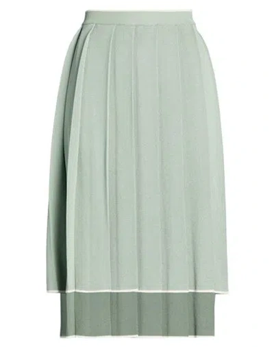 Thom Browne Woman Midi Skirt Sage Green Size 8 Silk, Cotton