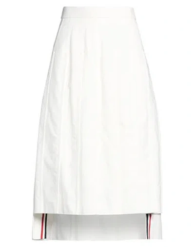 Thom Browne Woman Midi Skirt White Size 4 Polyester, Cotton