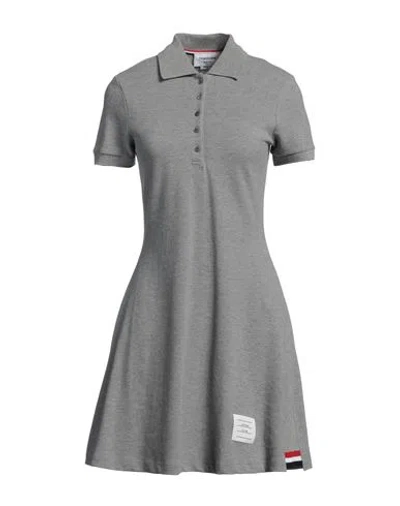 Thom Browne Woman Mini Dress Grey Size 2 Cotton In Grey