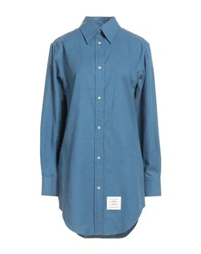 Thom Browne Woman Mini Dress Light Blue Size 10 Cotton