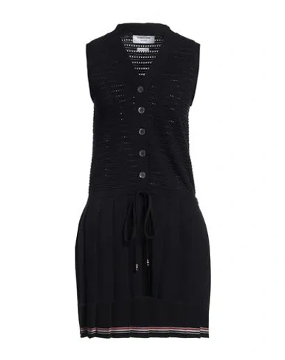 Thom Browne Woman Mini Dress Midnight Blue Size 4 Cotton