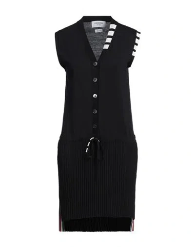 Thom Browne Woman Mini Dress Navy Size 10 Silk, Cotton
