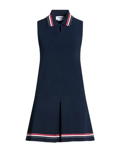 Thom Browne Woman Mini Dress Navy Size 4 Viscose, Polyester, Polyamide, Elastane In Blue