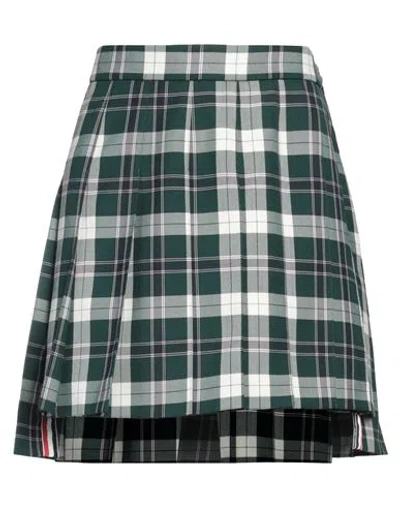 Thom Browne Woman Mini Skirt Dark Green Size 4 Wool, Polyester In Burgundy