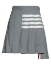 Thom Browne Woman Mini Skirt Grey Size 10 Wool In Black