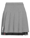 Thom Browne Gray Pleated Miniskirt In Grey