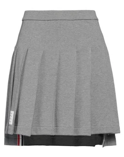 Thom Browne Woman Mini Skirt Grey Size 12 Cotton, Elastane