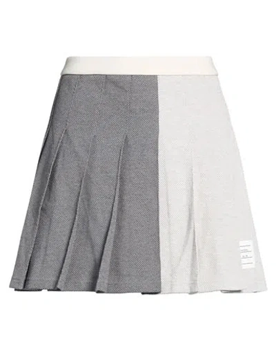 Thom Browne Woman Mini Skirt Grey Size 6 Cotton In Multi