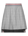 Thom Browne Pleated Checked Wool And Cashmere-blend Flannel Mini Skirt In Grey