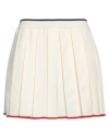 Thom Browne Woman Mini Skirt Ivory Size 4 Virgin Wool, Polyamide, Elastane