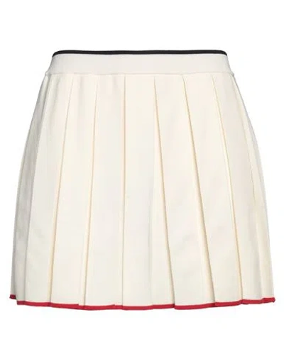 Thom Browne Woman Mini Skirt Ivory Size 4 Virgin Wool, Polyamide, Elastane