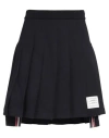Thom Browne Woman Mini Skirt Midnight Blue Size 8 Cotton, Elastane
