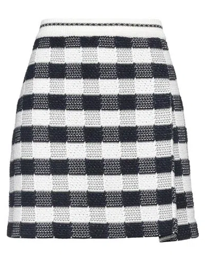 THOM BROWNE THOM BROWNE WOMAN MINI SKIRT MIDNIGHT BLUE SIZE 12 COTTON, VISCOSE, POLYAMIDE, POLYESTER