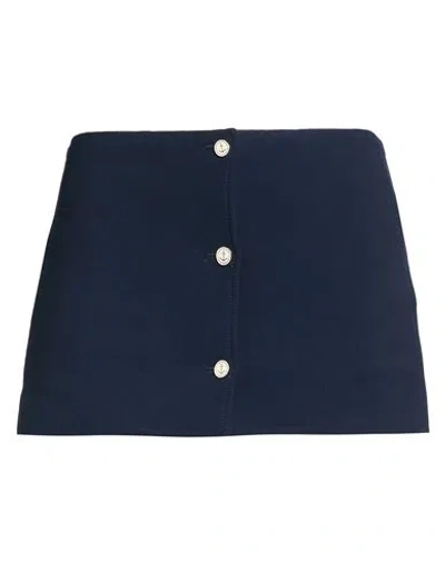 Thom Browne Woman Mini Skirt Midnight Blue Size 4 Virgin Wool