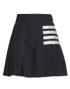 Thom Browne 4-bar Pleated Miniskirt In Blue
