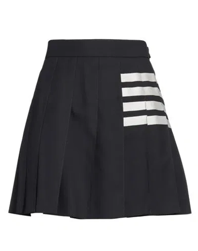 THOM BROWNE THOM BROWNE WOMAN MINI SKIRT MIDNIGHT BLUE SIZE 4 WOOL
