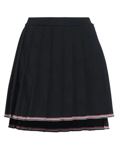 Thom Browne Woman Mini Skirt Midnight Blue Size 6 Virgin Wool, Polyamide, Elastane