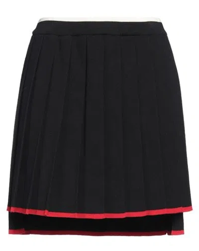 Thom Browne Woman Mini Skirt Midnight Blue Size 8 Virgin Wool, Polyamide, Elastane
