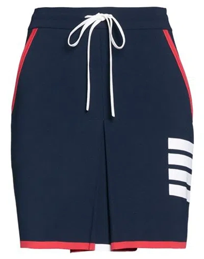 Thom Browne Woman Mini Skirt Navy Size 6 Viscose, Polyester In Blue