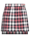 THOM BROWNE THOM BROWNE WOMAN MINI SKIRT RED SIZE 6 WOOL, POLYESTER