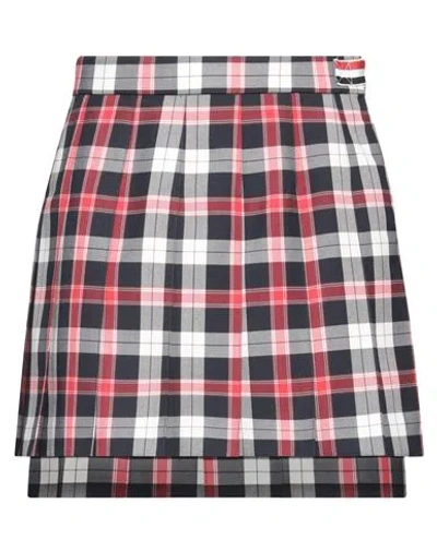 Thom Browne Pleated Plaid Mini Skirt With Structured Waistband In Multi