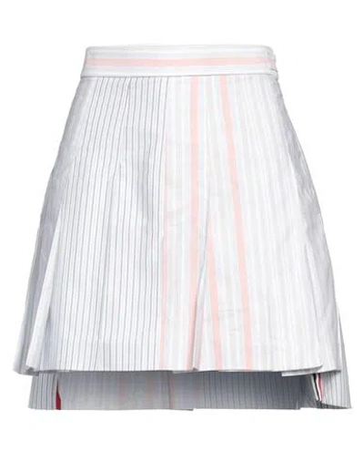 Thom Browne Woman Mini Skirt White Size 6 Cotton