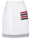 Thom Browne Pleated Cotton-seersucker And Grosgrain Mini Skirt In White
