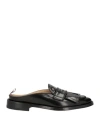 Thom Browne Kilt Varsity Leather Penny Loafers In Black