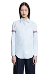 Thom Browne Striped Shirt With Colored Bands In Blue