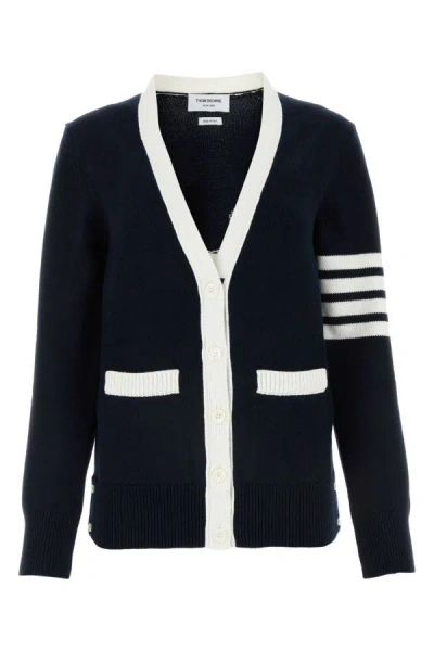 Thom Browne Navy Blue Cotton Cardigan