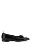 Thom Browne Black Soft Patent Opera Ballerina Flats In Black