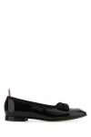 Thom Browne Black Soft Patent Opera Ballerina Flats In Black