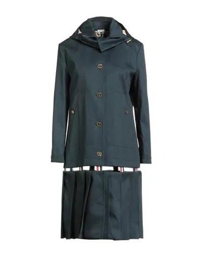 Thom Browne Woman Overcoat & Trench Coat Navy Size 4 Cotton