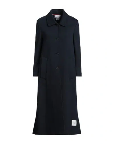 Thom Browne Woman Overcoat & Trench Coat Navy Size 6 Cotton, Polyamide
