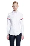 Thom Browne White Armband Cropped Round Collar Shirt In White