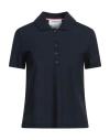 Thom Browne Woman Polo Shirt Midnight Blue Size 6 Cotton In Blue