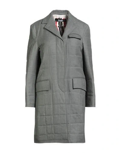 Thom Browne Woman Puffer Grey Size 8 Wool, Polyester, Elastane, Polyamide In Gray