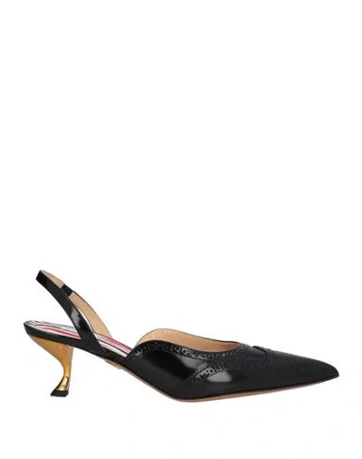 THOM BROWNE THOM BROWNE WOMAN PUMPS BLACK SIZE 6 LEATHER