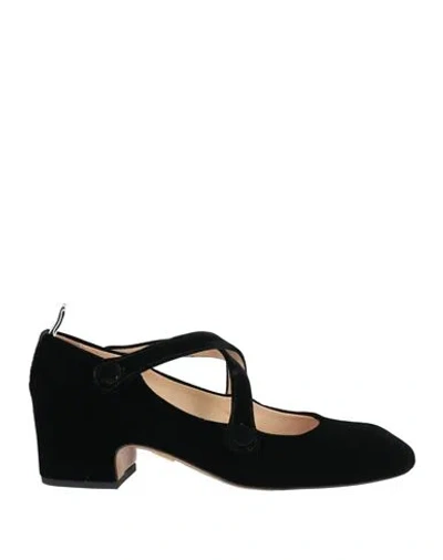 THOM BROWNE THOM BROWNE WOMAN PUMPS BLACK SIZE 7 TEXTILE FIBERS