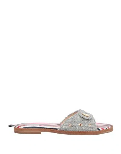THOM BROWNE THOM BROWNE WOMAN SANDALS LIGHT GREY SIZE 7.5 TEXTILE FIBERS