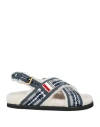 Thom Browne Woman Sandals Navy Size 8 Leather In Navy